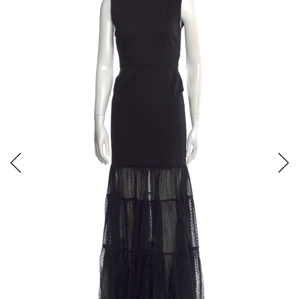STAUD Black Mock Neck Sleeveless Maxi Dress